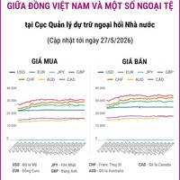 (Interactive) Tỷ giá tham khảo giữa Đồng Việt Nam và một số ngoại tệ ngày...