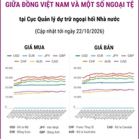 (Interactive) Tỷ giá tham khảo giữa Đồng Việt Nam và một số ngoại tệ ngày...