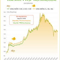 (Interactive) Giá vàng miếng sáng 16/7/2026