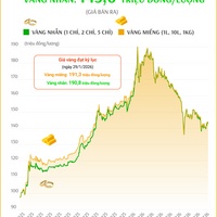 (Interactive) Giá vàng miếng sáng 10/8/2026