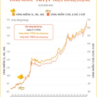 (Interactive) Giá vàng miếng sáng 22/1/2026