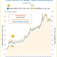 (Interactive) Giá vàng miếng sáng 20/4/2026