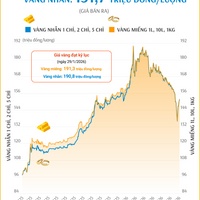 (Interactive) Giá vàng miếng sáng 17/6/2026