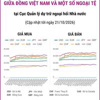 (Interactive) Tỷ giá tham khảo giữa Đồng Việt Nam và một số ngoại tệ ngày...