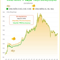 (Interactive) Giá vàng miếng sáng 14/8/2026