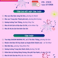 (Interactive) Thành phố Hồ Chí Minh bắn pháo hoa tại 16 điểm dịp kỷ niệm...