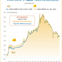(Interactive) Giá vàng miếng sáng 6/8/2026