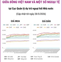 (Interactive) Tỷ giá tham khảo giữa Đồng Việt Nam và một số ngoại tệ ngày...
