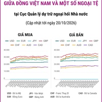 (Interactive) Tỷ giá tham khảo giữa Đồng Việt Nam và một số ngoại tệ ngày...