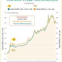(Interactive) Giá vàng miếng sáng 31/3/2026