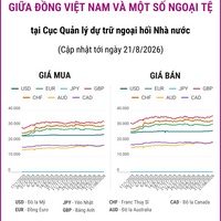 (Interactive) Tỷ giá tham khảo giữa Đồng Việt Nam và một số ngoại tệ ngày...