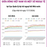 (Interactive) Tỷ giá tham khảo giữa Đồng Việt Nam và một số ngoại tệ ngày...